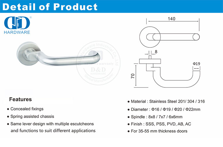 Double Sided Lever Handles Двусторонние рычажные ручки