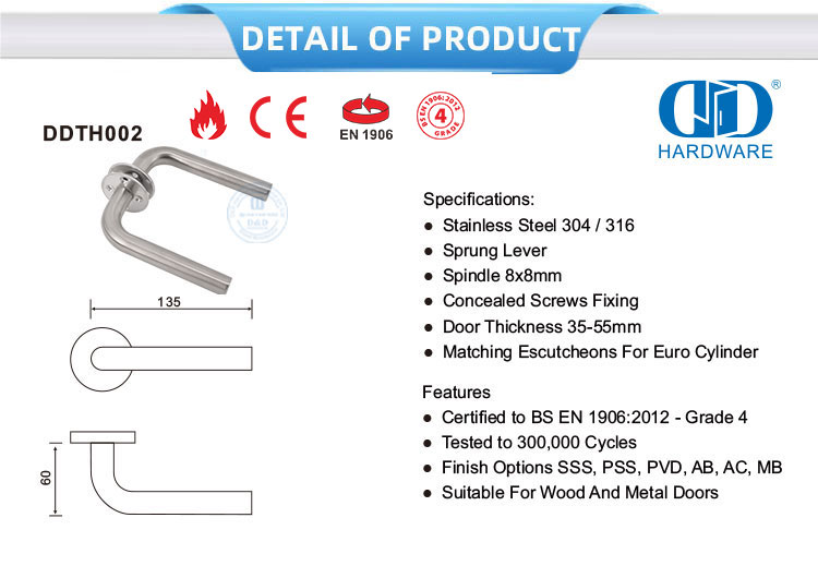 Concealed Screws Fixing Door Handle Скрытые винты, фиксирующие дверную ручку