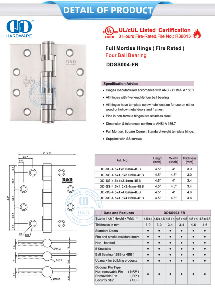 Door Hinge for External Door Дверная петля для внешней двери