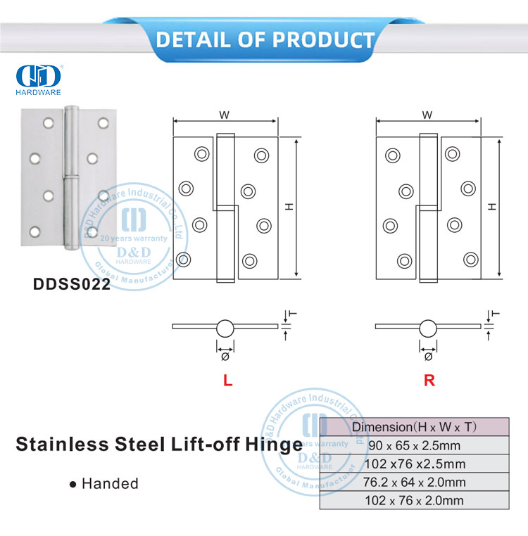 Lift off Door Hinge for Bedroom Снимите дверную петлю для спальни