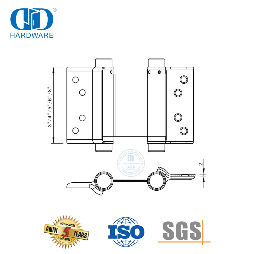 Аксессуары для дверной фурнитуры Пружинная дверная петля двойного действия из нержавеющей стали-DDSS038