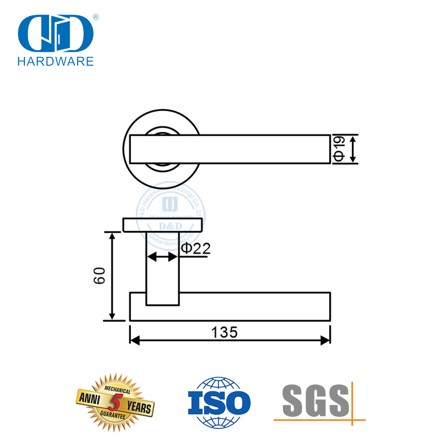 Современный модный дизайн, набор ручек из нержавеющей стали для спальни-DDTH040-SSS