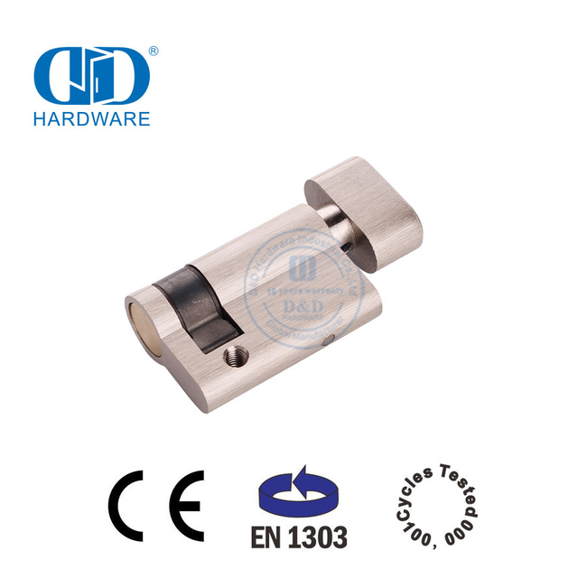 Полуцилиндр из сатинированного никеля с поворотом большого пальца, сертификация EN 1303-DDLC009-45mm-SN