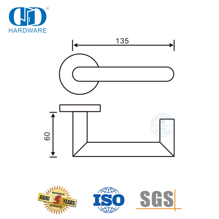 Набор врезных замков, аксессуары для оборудования, двойная прямоугольная ручка-рычаг-DDTH027-SSS