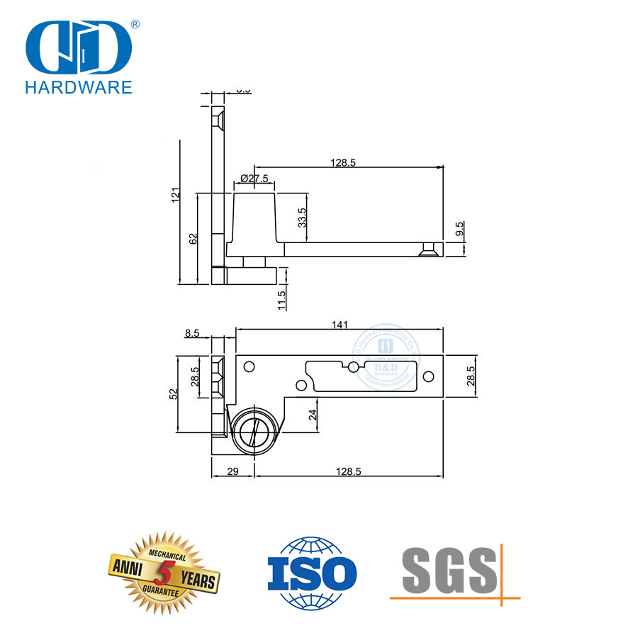 Сверхмощная дверная петля одинарного действия для многоквартирного дома -DDSS066
