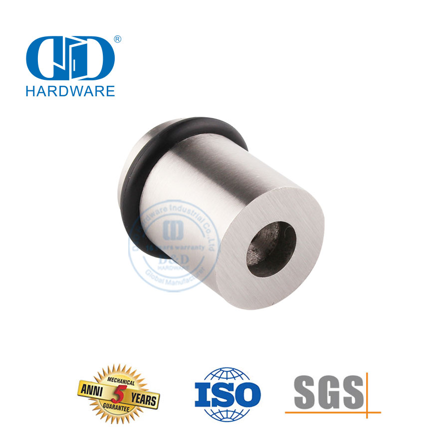 Дверная фурнитура больницы Черный резиновый атласный держатель дверного упора из нержавеющей стали-DDDS011-SSS