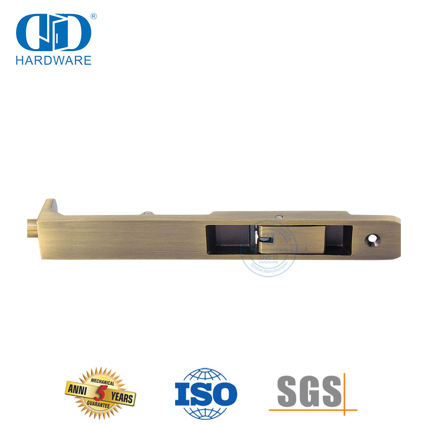 Античный латунный круглый угловой дверной болт из нержавеющей стали для деревянной двери-DDDB030-AB