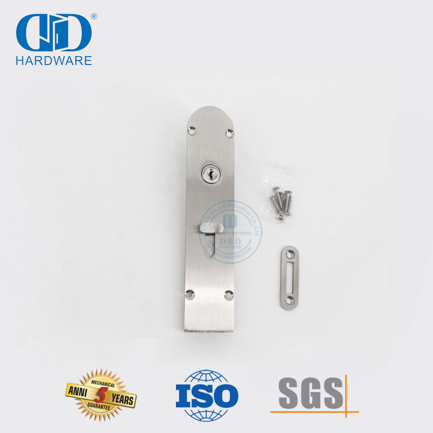 Твердый латунный безопасный дверной болт для башенного ствола с замком-DDDB027-SNP