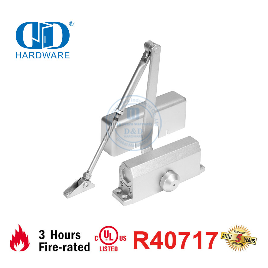 Высококачественный регулируемый гидравлический дверной доводчик из алюминиевого сплава для противопожарной двери-DDDC023
