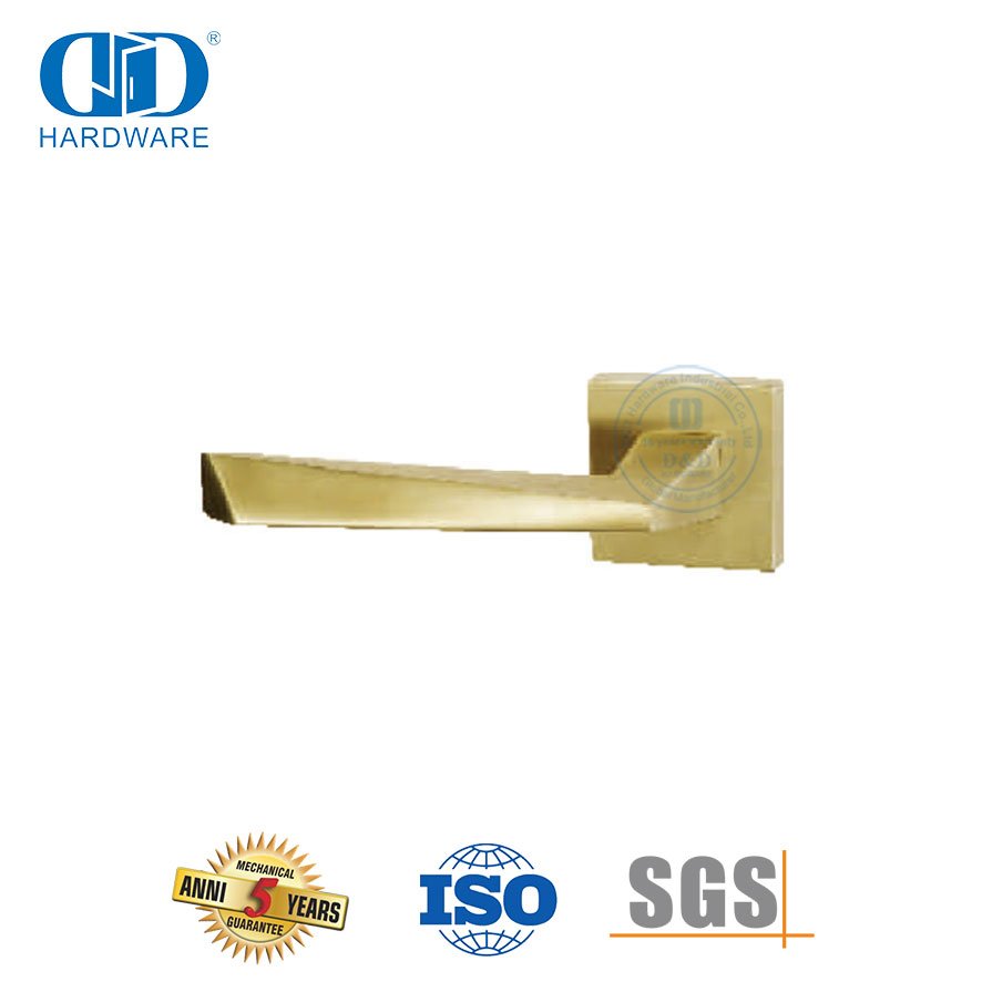 Треугольная трубчатая дверная ручка из нержавеющей стали с атласной латунной отделкой-DDSH056-SB