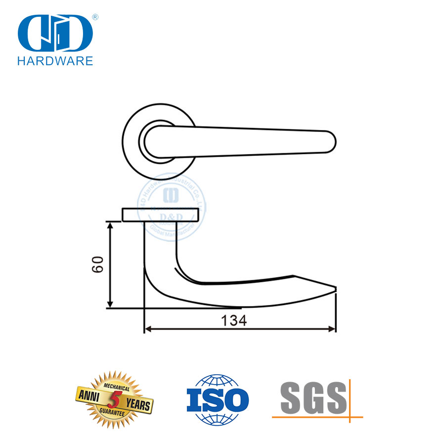 SUS 304 L-образная ручка для полой двери с круглым углом-DDTH038-SSS