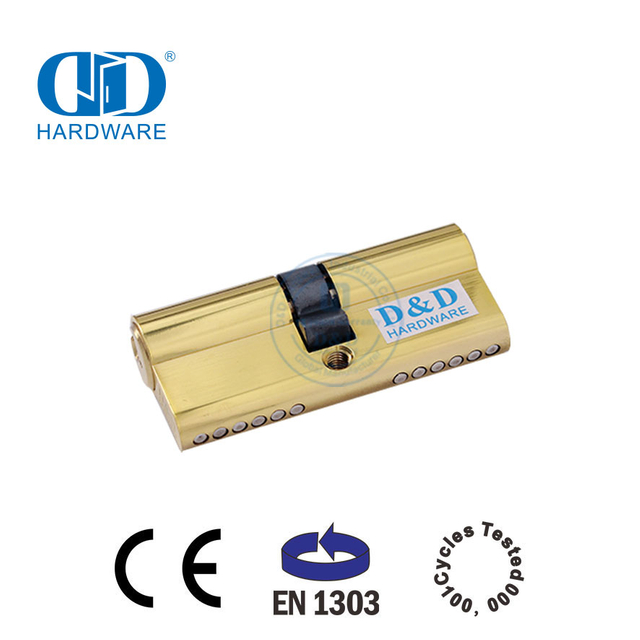 EN 1303 Полированный латунный цилиндр замка с двойным ключом для деревянной двери-DDLC003-60mm-PB