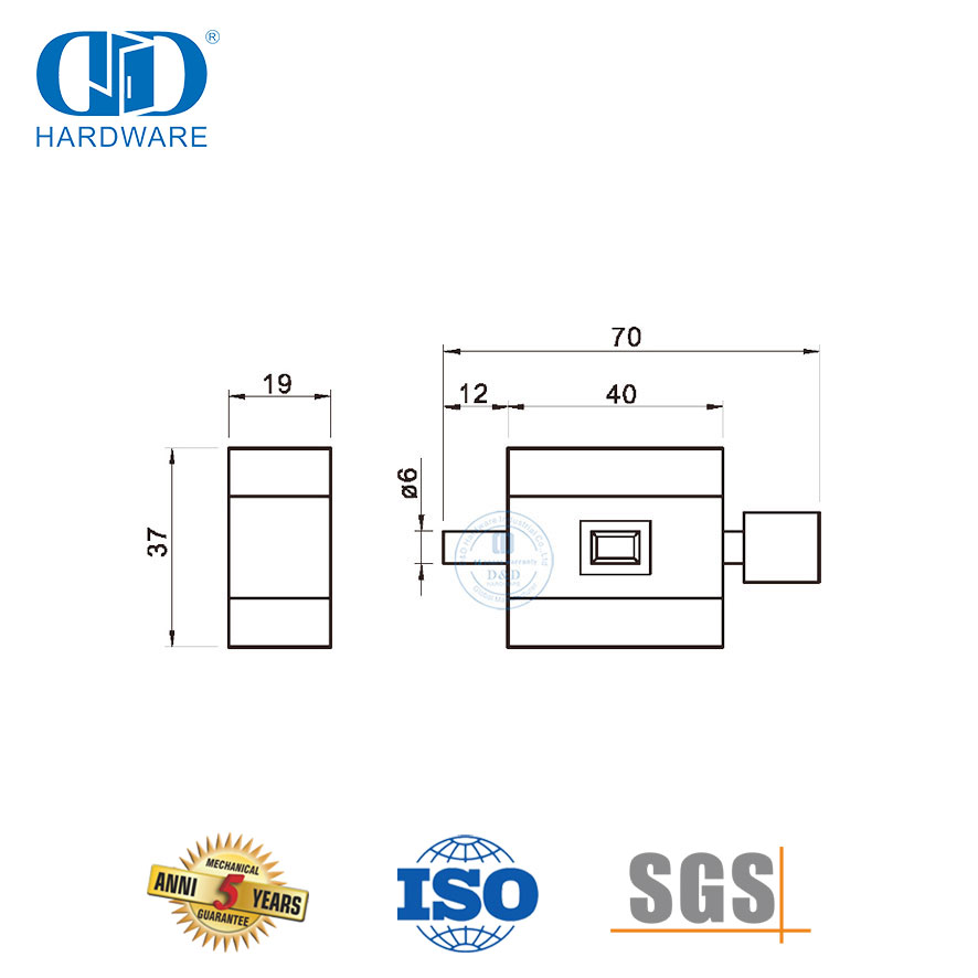 Болт для поверхностного монтажа двери из нержавеющей стали для раздвижной двери-DDDB026-SSS
