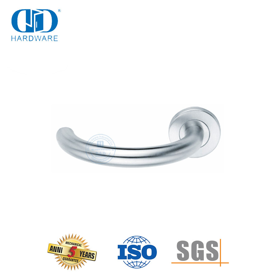 Высококачественная фурнитура для проходных дверей из нержавеющей стали, трубчатые рычажные ручки-DDTH014-SSS