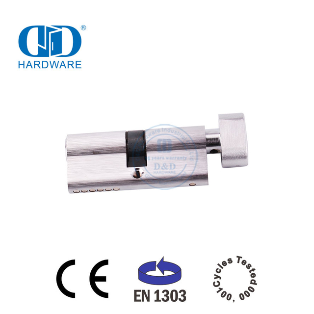 EN 1303 Сатиновый хромированный цилиндр замка с поворотным пальцем и ключом-DDLC004-70mm-SC