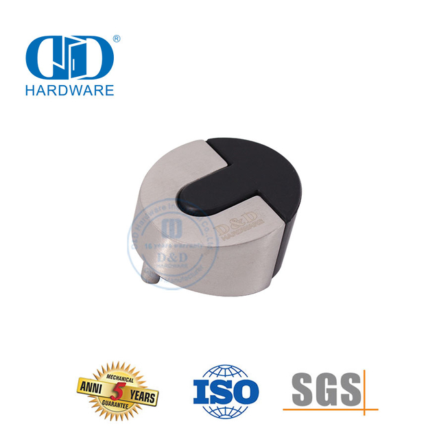 Нержавеющая сталь с сатинированной отделкой, резиновый дверной стопор, напольный тип-DDDS006-SSS