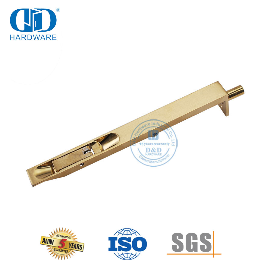 Дверные аксессуары из сатинированной латуни, болт заподлицо из нержавеющей стали для деревянной двери-DDDB001-SB