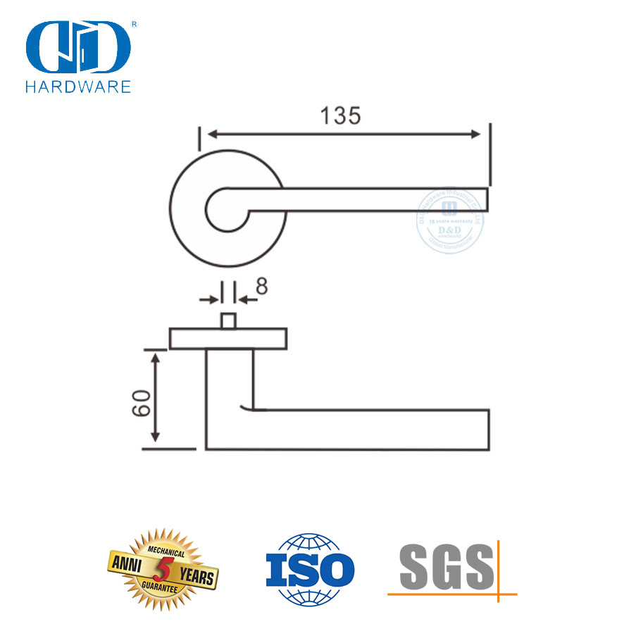 Евростандарт хорошего качества L-образные ручки безопасности-DDTH022-SSS