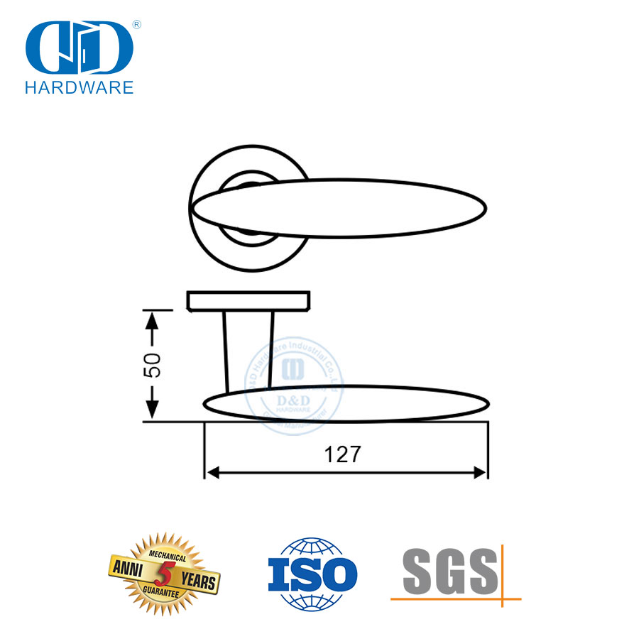 Заподлицо с деревянным замком для главной двери, литые ручки с полым рычагом-DDTH042-SSS