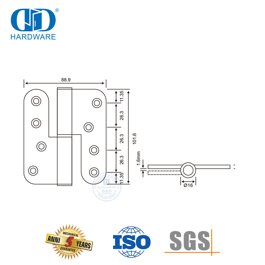 Высокая безопасность Металлическая дверная фурнитура из нержавеющей стали Подъемная петля-DDSS021