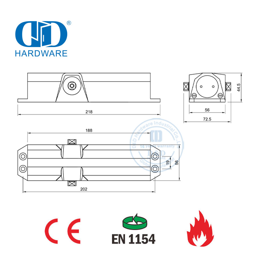 Пружинный регулируемый дверной доводчик с противопожарным сертификатом CE EN1154 Дверной доводчик из алюминиевого сплава-DDDC014