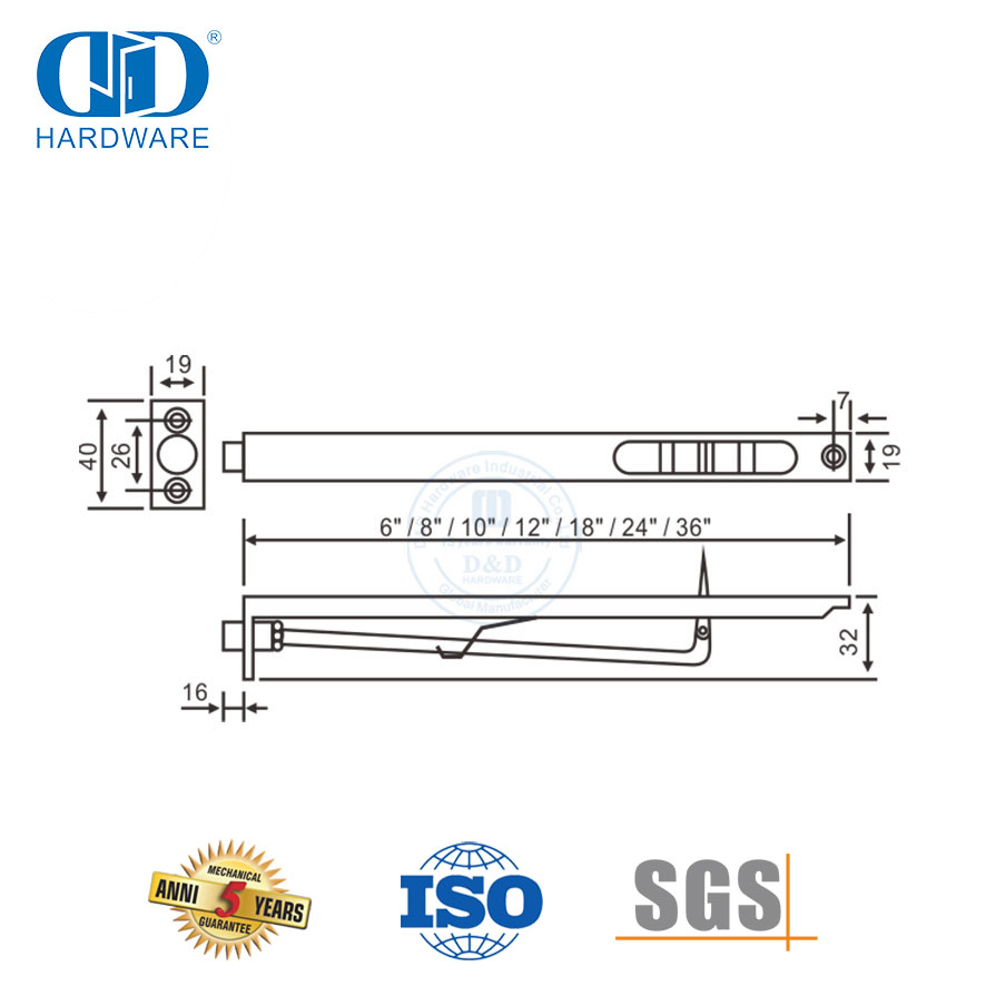 Высококачественный латунный дверной фитинг для деревянной двери-DDDB003-SB
