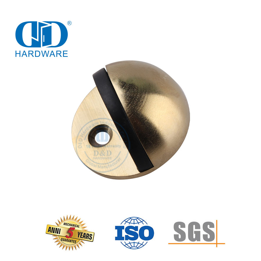 Дверная фурнитура из сатинированной латуни, прочный напольный дверной стопор из цинкового сплава-DDDS004-SB