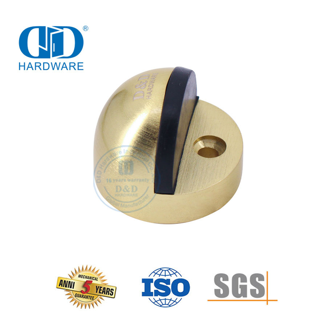 Дверная фурнитура из цинкового сплава, атласная латунь, напольный золотой дверной стопор-DDDS002-SB