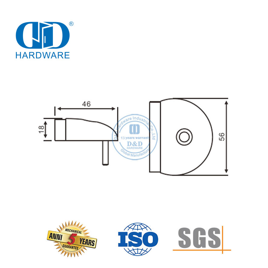 Оборудование для жилых зданий, дверной стопор в форме полумесяца из нержавеющей стали-DDDS014-SSS