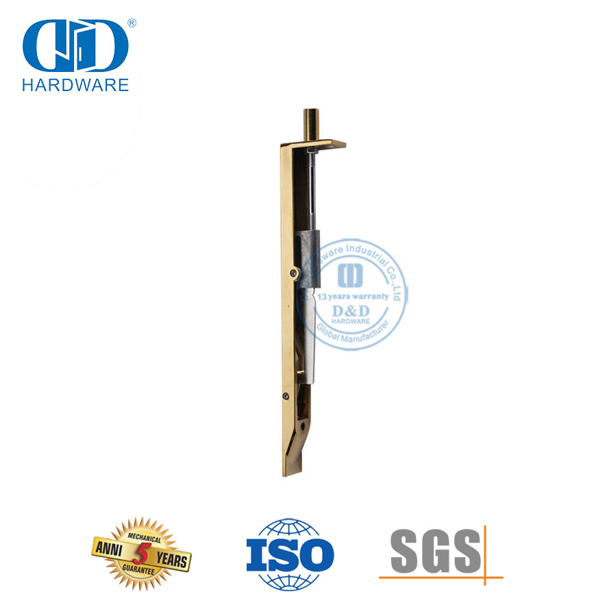 Полированный латунный зеркальный золотой сверхмощный болт для промывки для деревянной двери-DDDB001-PB