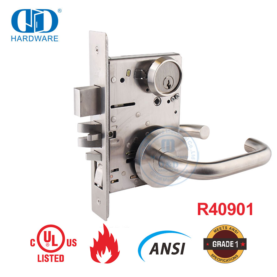 Цилиндр дверного замка из твердой латуни в американском стиле со сменным сердечником-DDLC016-29mm-SN