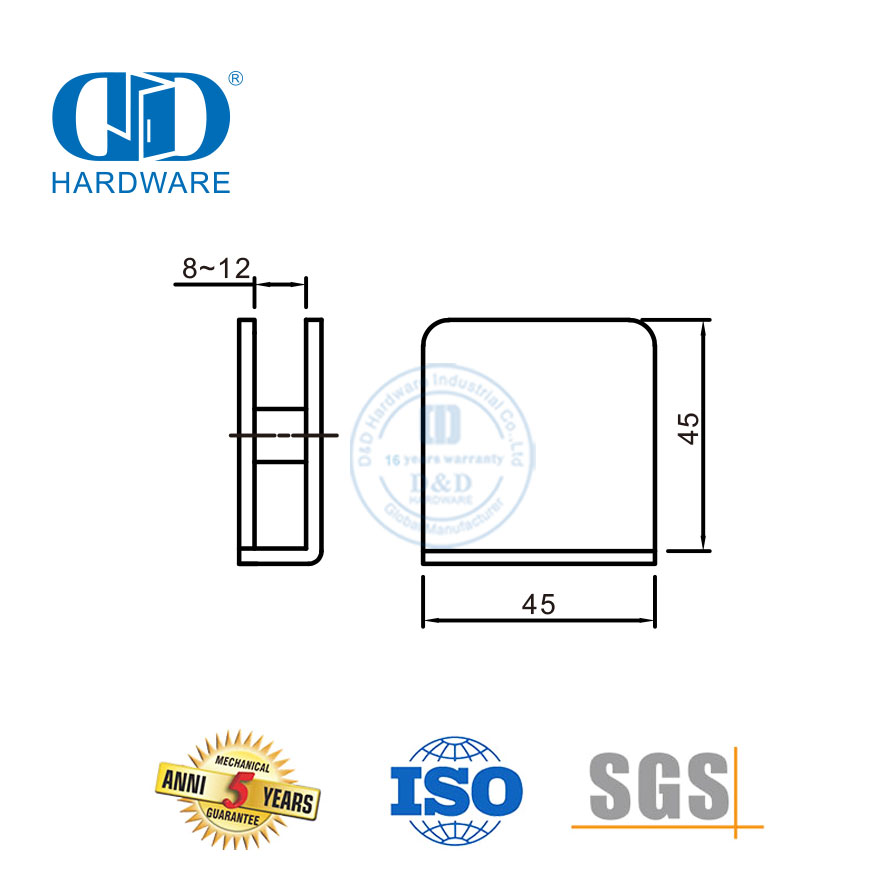 Стеклянный зажим из нержавеющей стали, стеклянный зажим, держатель для стекла для ванной комнаты-DDGC001