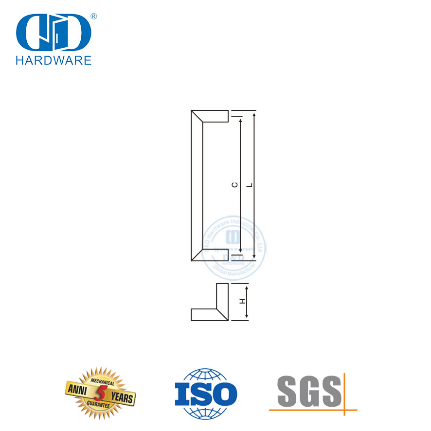 Современная ручка из нержавеющей стали для стеклянной входной двери-DDPH011