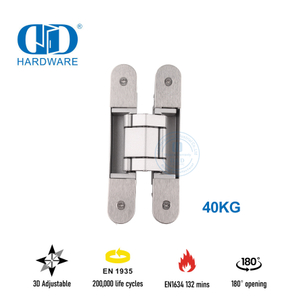 Огнестойкая скрытая дверная петля EN1935 для двери спальни-DDCH008-G40