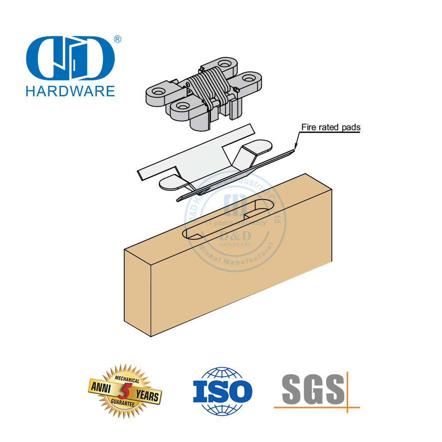 Многоточечное противопожарное скрытое акустическое уплотнение, мебельная фурнитура, вспучивающееся уплотнение, дверная петля -DDIG004