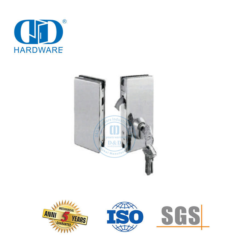 Безопасная одинарная двойная раздвижная стеклянная дверная петля из нержавеющей стали, дверной замок, фурнитура, дверные аксессуары-DDGL004