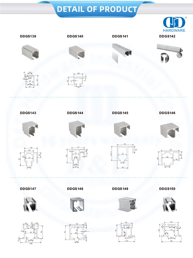 OEM профиль из нержавеющей стали, направляющая, стеклянные аксессуары, подвесной ролик для раздвижной двери для ванной комнаты, туалета-DDGS149