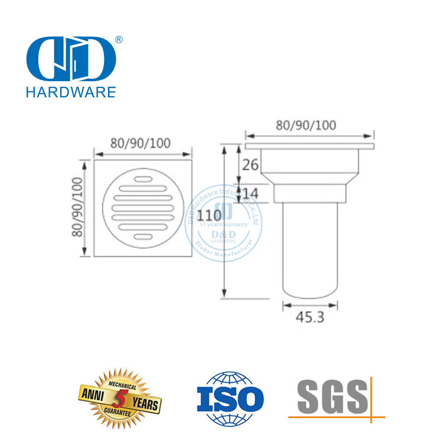 Пластиковый линейный слив для душа из нержавеющей стали, оборудование для ванной комнаты, слив для ванной комнаты-DDFD001