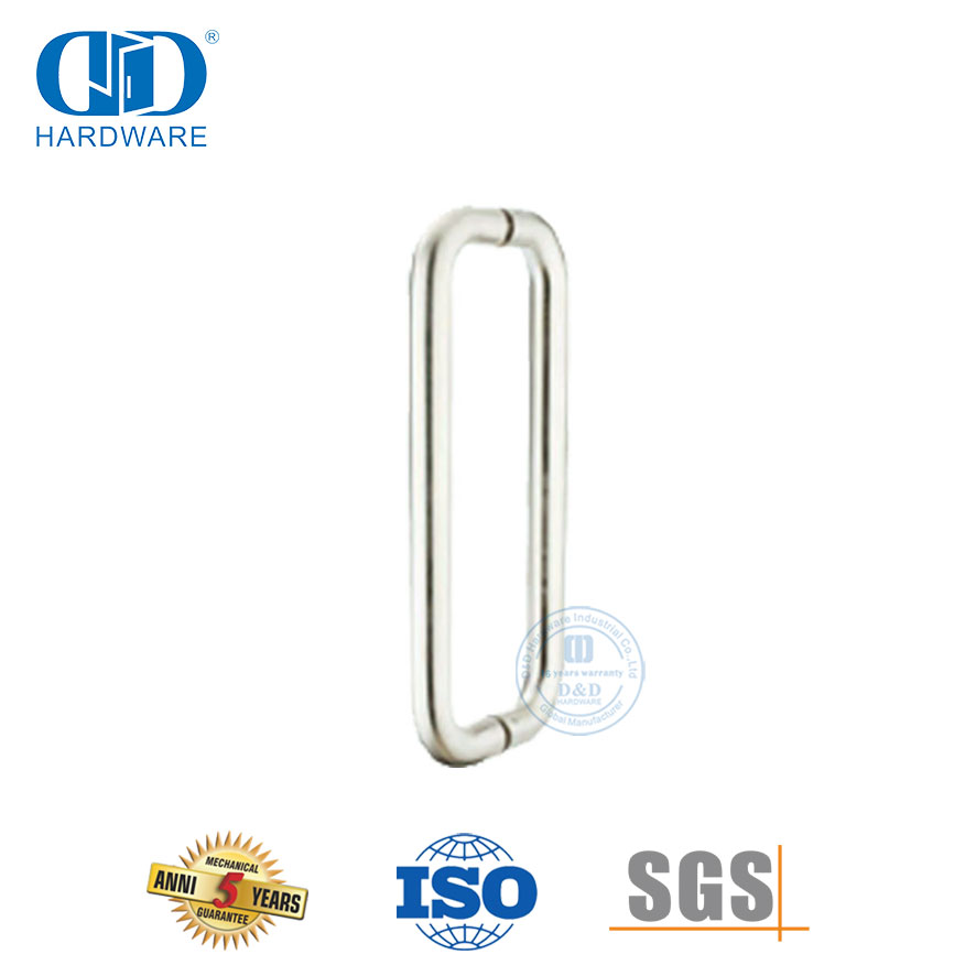 Высококачественная круглая трубка H-типа, стеклянные дверные ручки из нержавеющей стали, стеклянная дверная ручка-DDPH007-SSS