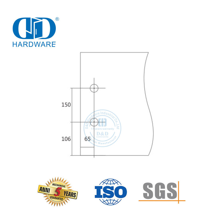 Поворотная опора для стеклянной двери из нержавеющей стали, нижняя поворотная стойка, короткая для напольных пружинных соединений -DDGP004