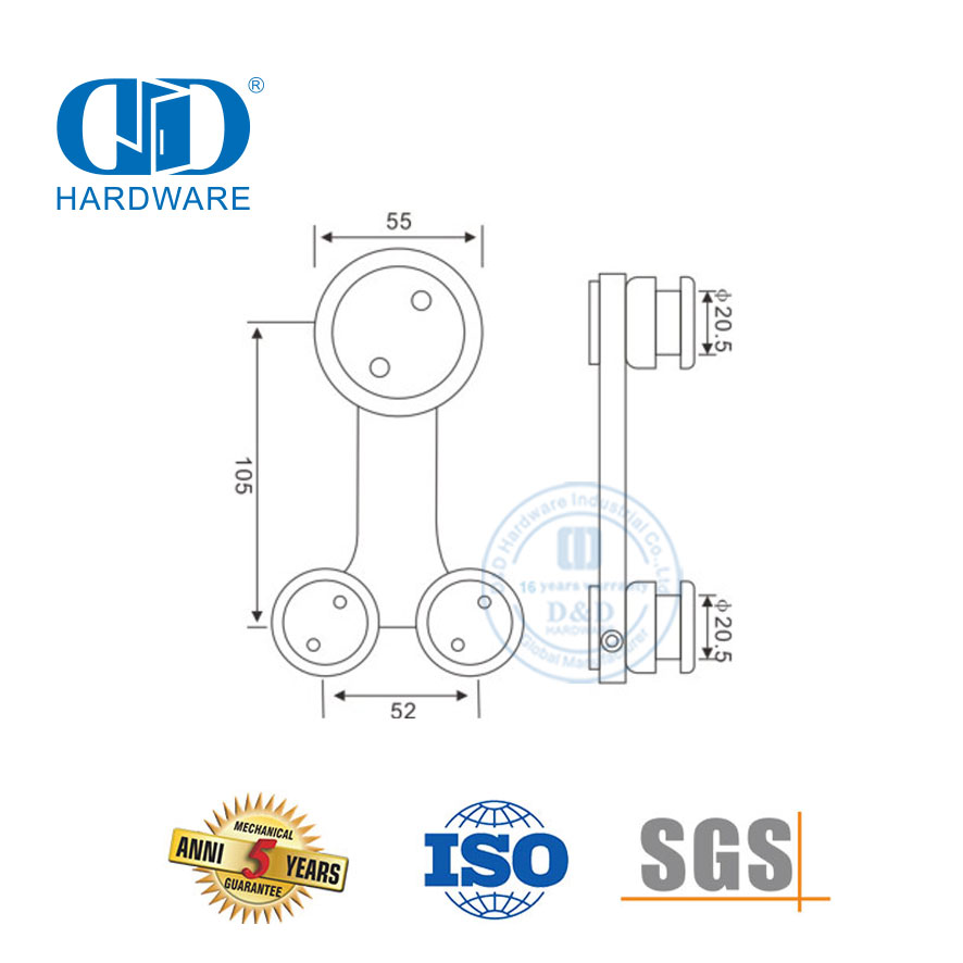 Набор промышленных аксессуаров для стекла из нержавеющей стали, фурнитура для стекла, фурнитура для раздвижных дверей для дверей ванной комнаты-DDGS106