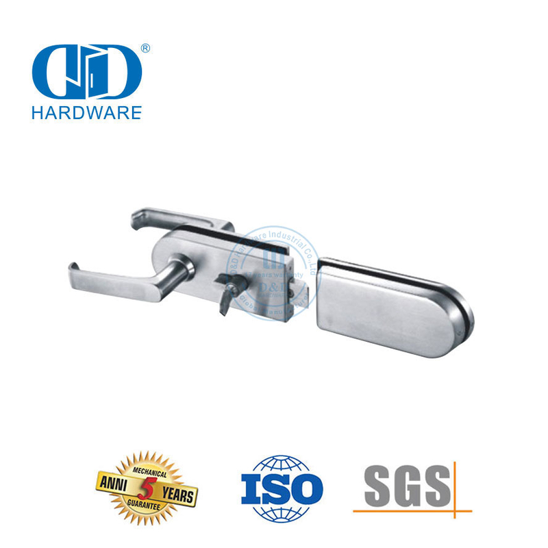 Угловой замок из нержавеющей стали, фитинг для стеклянной дверной ручки, накладная фурнитура, замок-DDGL001