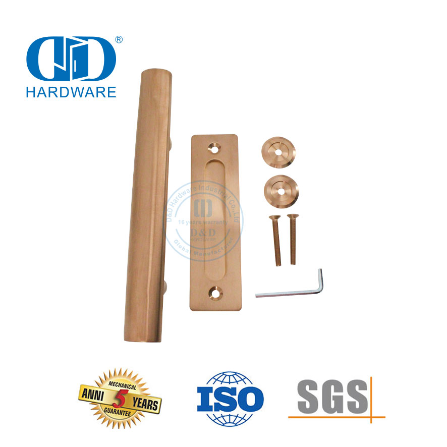 Ручка двери сарая из нержавеющей стали розового и золотого цвета, фурнитура для раздвижной двери, трубчатая ручка-DDBD101 SRG