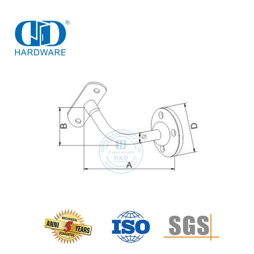 Опорный кронштейн из нержавеющей стали, аксессуары для лестничных перил, фурнитура для стеклянных дверей, кронштейн для перил-DDHB002