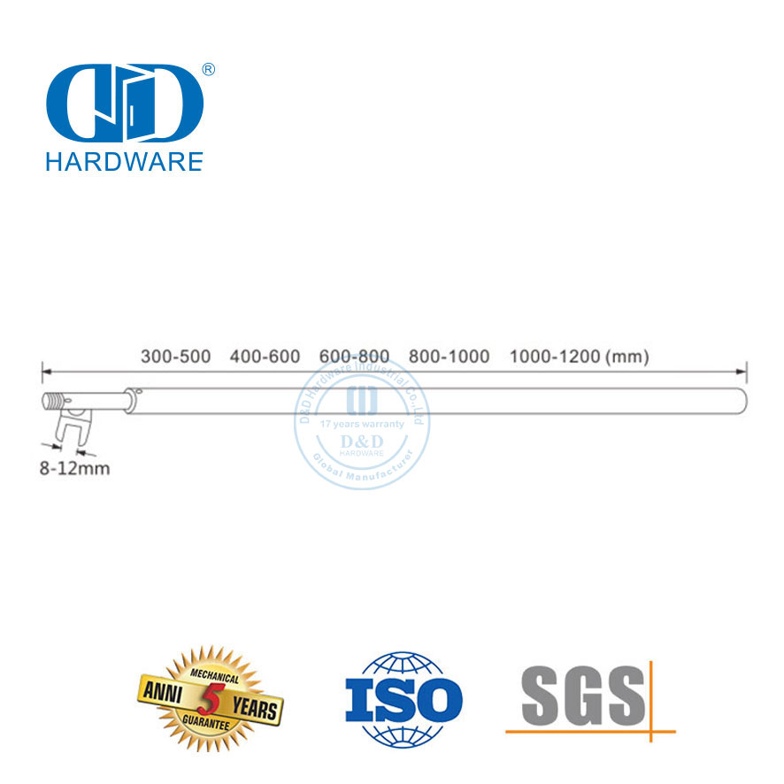 Стеклянная фурнитура из нержавеющей стали, прямой изогнутый угол, гибкий регулируемый телескопический натяжной стержень для ванной комнаты-DDSC023