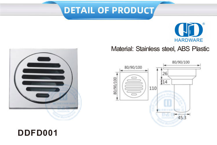 Пластиковый линейный слив для душа из нержавеющей стали, оборудование для ванной комнаты, слив для ванной комнаты-DDFD001