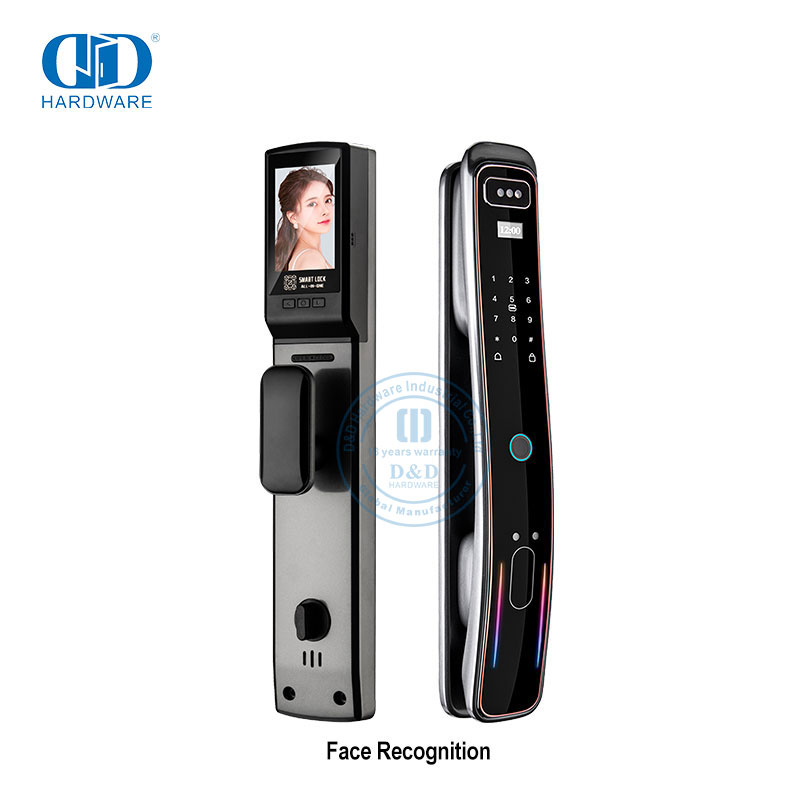 Автоматический электронный дверной замок с отпечатком пальца и 3D-распознаванием лица-DDEL014