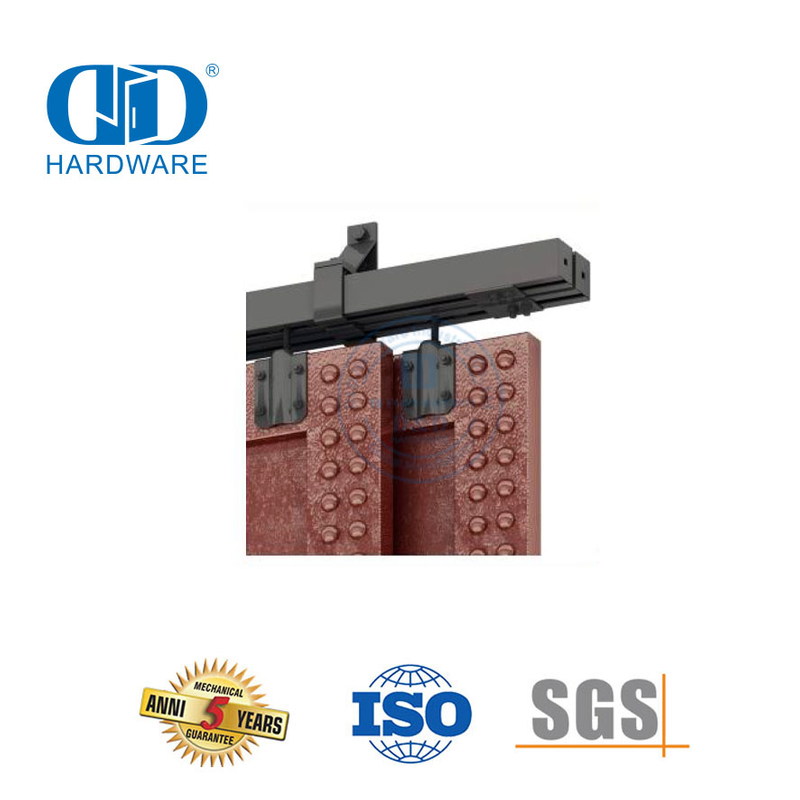 Сверхмощная прочная дверная фурнитура из нержавеющей стали по индивидуальному заказу, фурнитура для раздвижных дверей сарая с черной направляющей-DDBD042