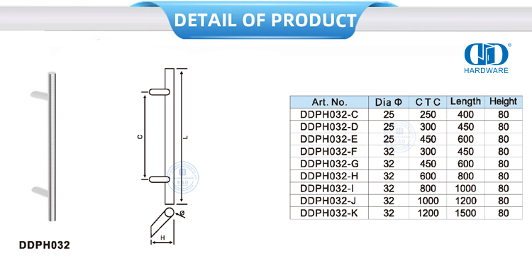 Стеклянная дверная ручка для душа