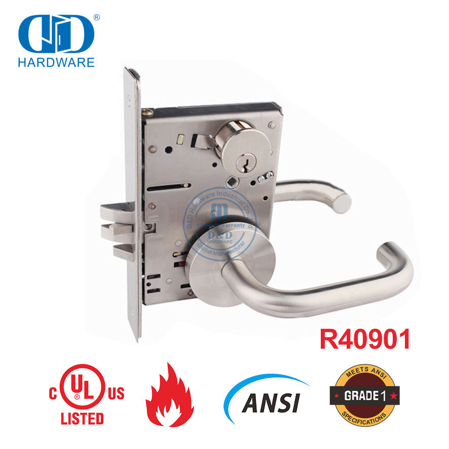 Американский стандарт, внесенный в список UL, огнестойкий ANSI, твердый цилиндр, врезной замок для передней двери шкафа -DDAL05